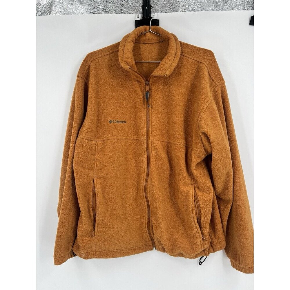 Men’s Columbia Fleece Full Zipper Jacket Orange Size XL